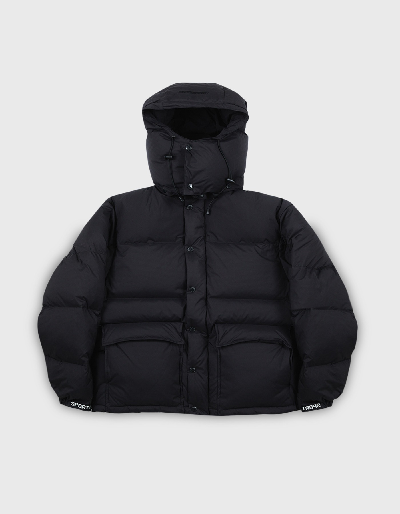 RIPSTOP HOODED DOWN PARKA / Black