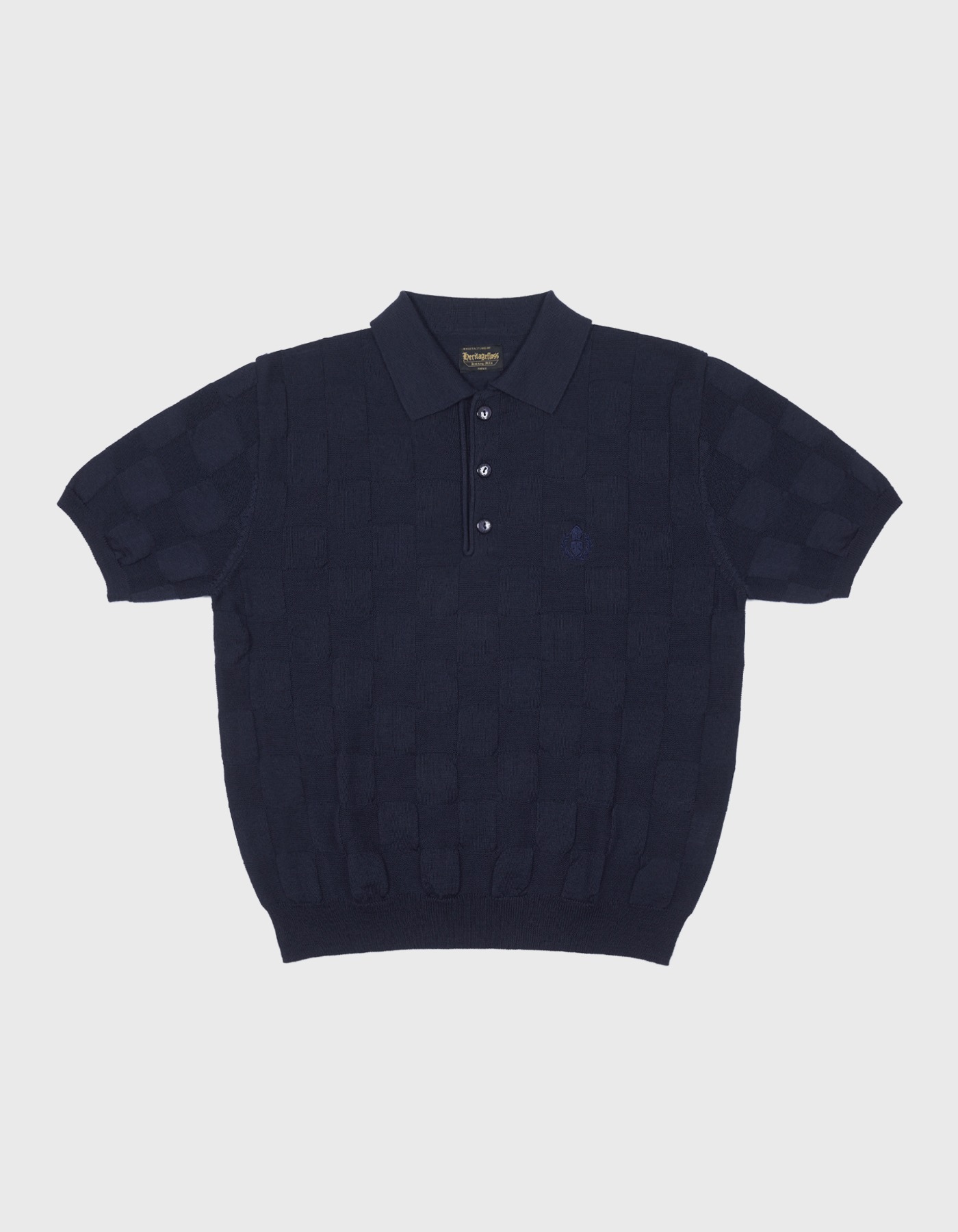 HFC CREST CHECKED POLO SHIRT / Navy